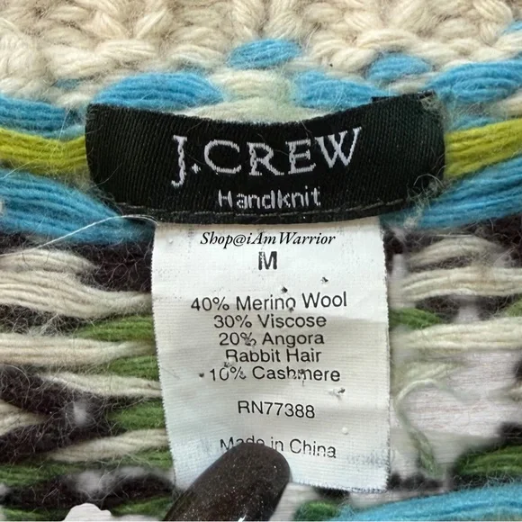 J.Crew vintage apple green Nordic fair isle handknit sweater *shop@iamwarrior - Picture 10 of 11